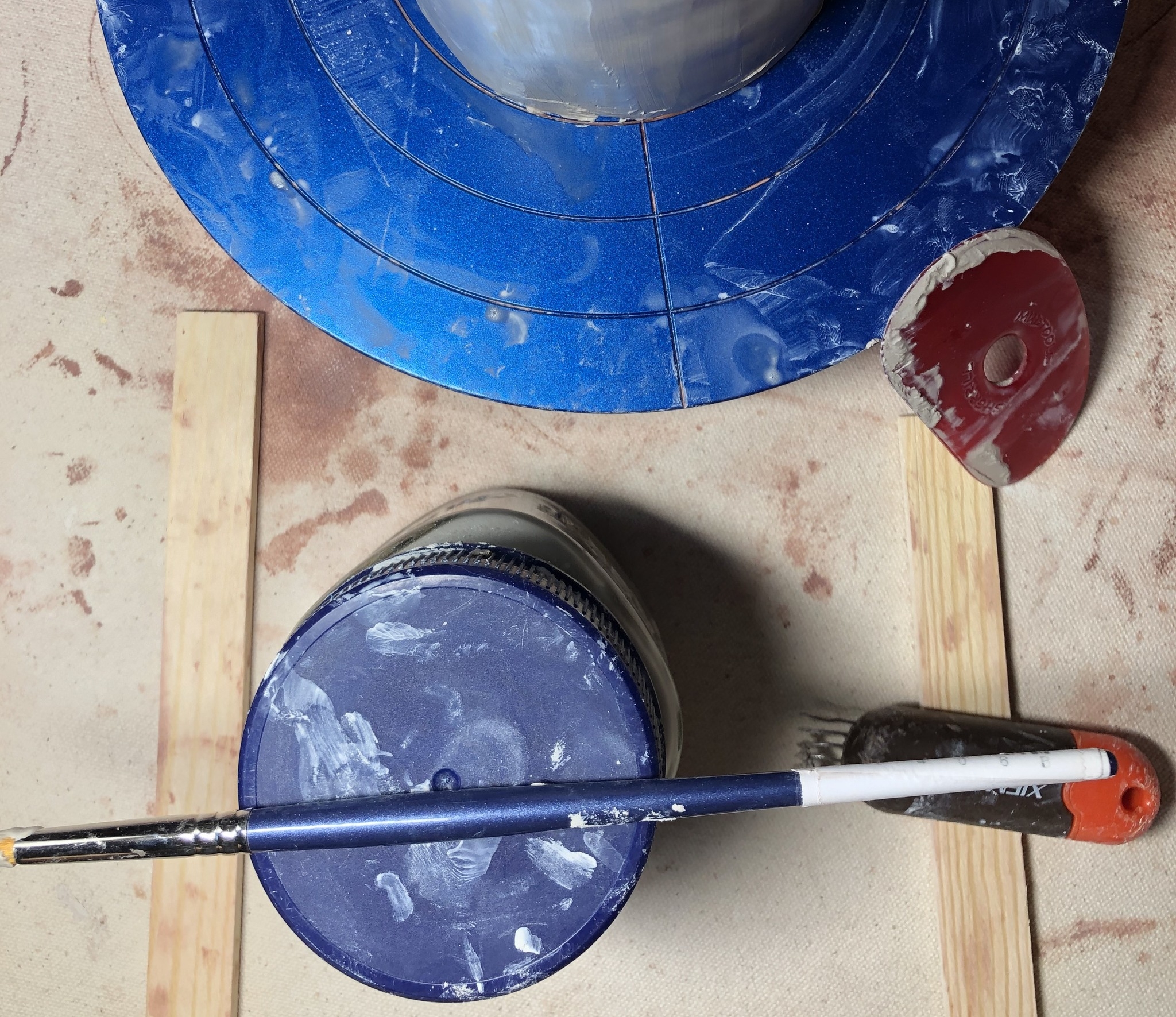 Pottery wheel with paintbrush